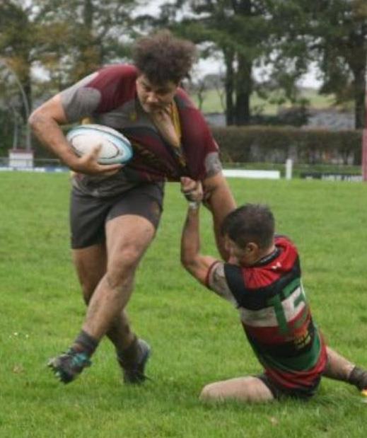 Ptolemy Alleyne - powerful drives and a wholehearted performance for Crymych